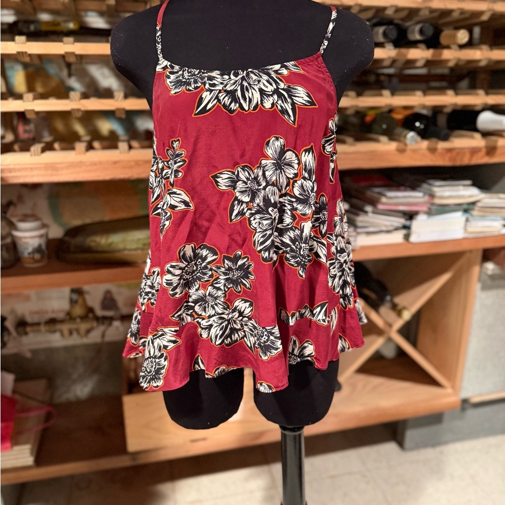 Maeve Red‎ and Black Floral Camisole